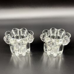 Candle Holder Set 2 Piece Taper Votive Clear Crystal Alco Industries Inc