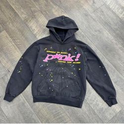 Sp5der Pink And Black Hoodie