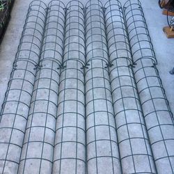 Large Lot 12 Half Circle Wire Metal Garden Flower Gutter Tube Trellis