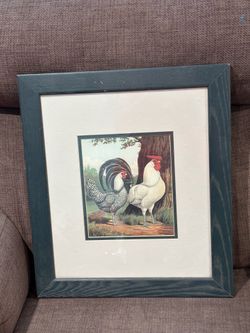 Pre Owned VTG 2 Remarkable STANDING MATTED BIRD PRINTS MATTED And Framed Signed