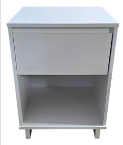 White 1-Drawer Nightstand
