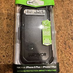 Griffin Survivor Extreme iPhone 8 Plus/7 Plus Rugged Case with Belt Clip (Black). NEW