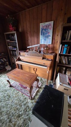 Upright Piano with Bench.