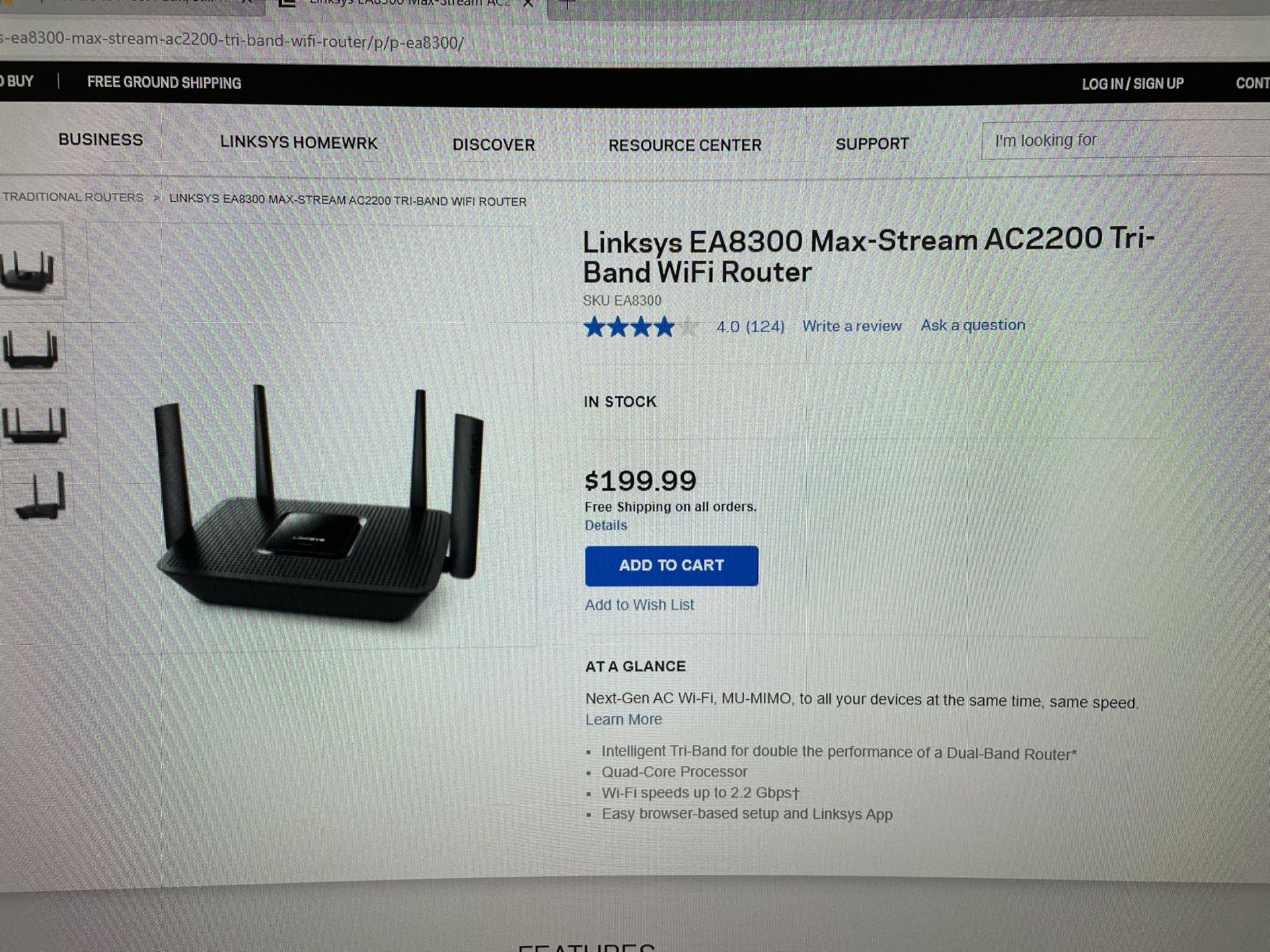 Linksys EA8300 Tri-band WiFi router