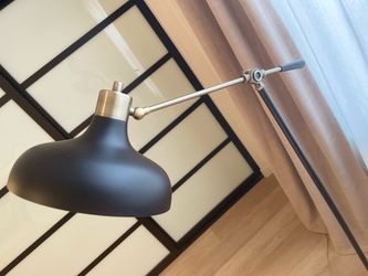 Black and brass floor lamp