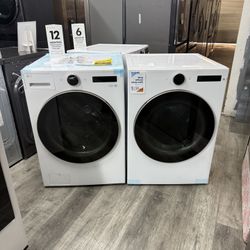 LG - 5.0 Cu Ft Extra Large Capacity Smart Front Load Washer With AI Sensing, Digital Knob & 7.4 Cu Ft Smart Gas Dryer Set In White 😻