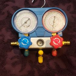 US General R134A A/C Manifold Gauge Set with Hoses - Complete & Excellent Condition!