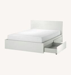 IKEA queen size white bed frame