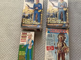 Vintage 1960s Johnny West Western action figures dolls accessories Marx GI Joe 12 inch scale toys