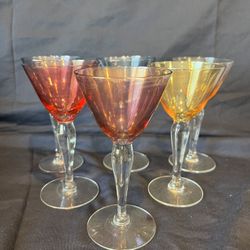 Vintage Iridescent Cocktail Glasses