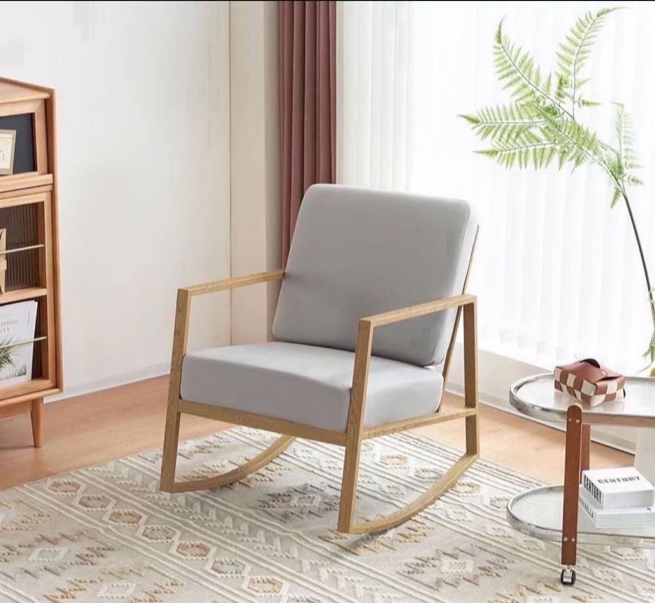 Rocking Chair mounting for interiors, modern and cozy armchair for living room, bedroom, office