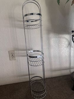 Chrome 3-Tier Round Wire Tower Rack