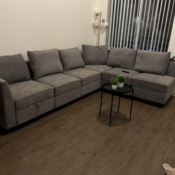 Gray Modular Sofa w/ Storage