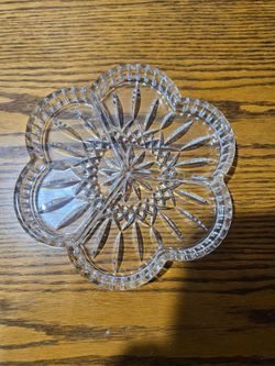 Waterford Lismore Clover Shaped 3 Part Relish 9 1/4"