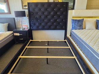 BRAND NEW BLACK VELVET QUEEN BEDFRAME