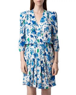 NWT Zadig & Voltaire Ruz Floral Mini Dress Ecru L