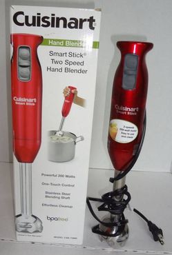 Red handheld blender