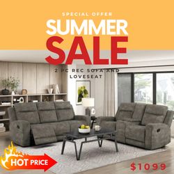 2 PC RECLINER SOFA AND LOVESEAT
