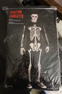 Skeleton Jumpsuit With Bone Print
