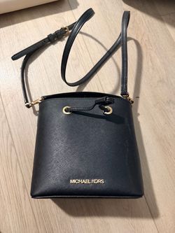 Michael Kors Black Saffiano Bucket Crossbody Bag