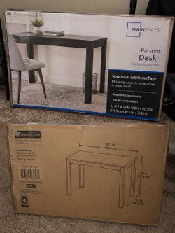 🖥️ Mainstays Black Parsons Desk – Brand New in Sealed Box