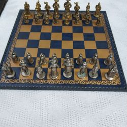 Leather Chess Board with Die Cast pieces