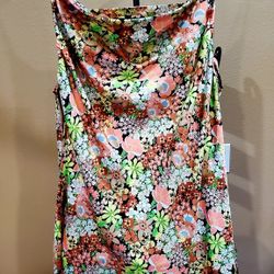 Forever 21 multicoloured floral dress with side tie detail. Size: XL