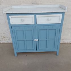 Vintage Blue and White Cabinet Cupboard - $55
