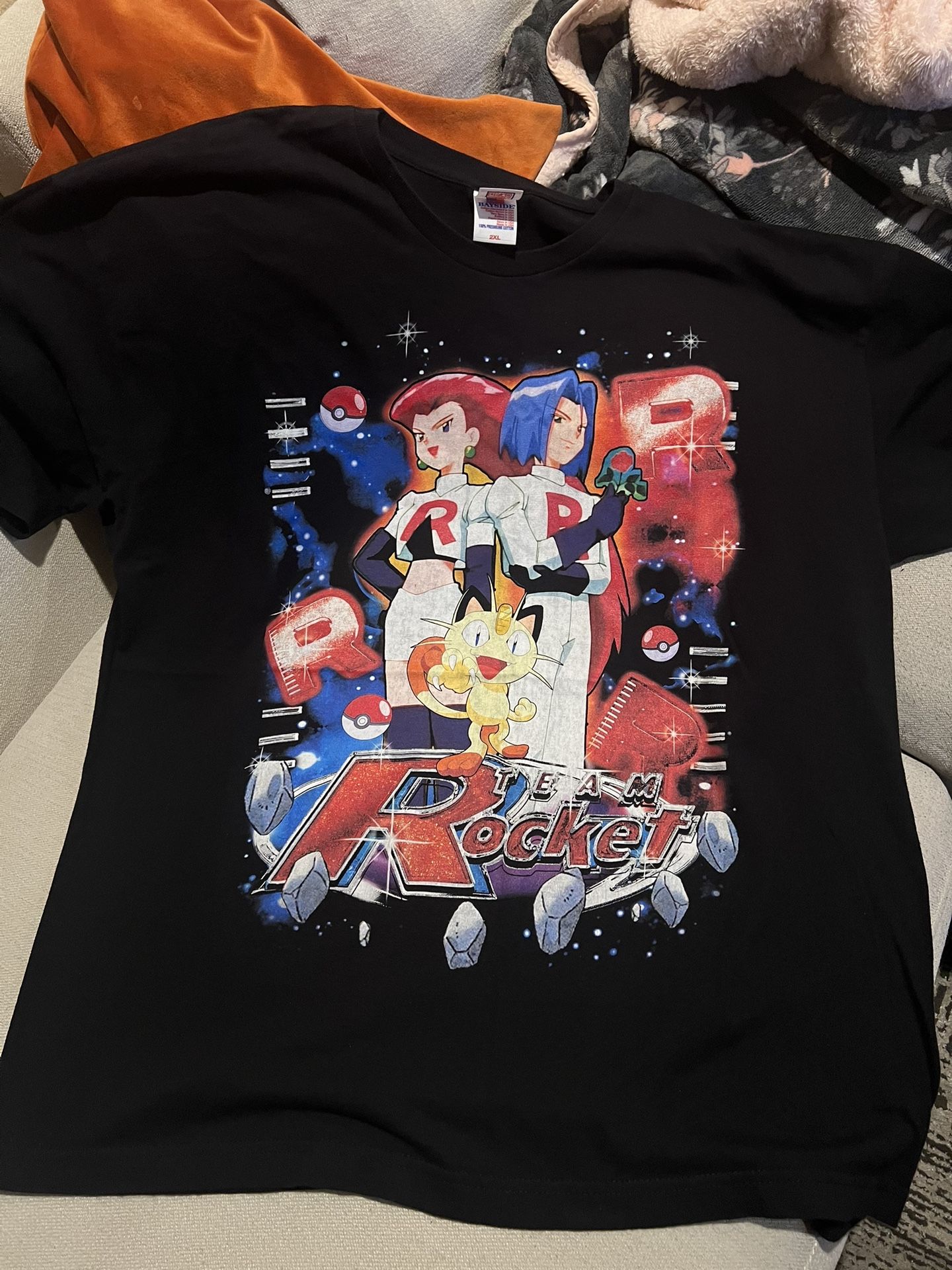 DBRUZE Pokemon Team Rocket Black Shirt Jesse James Meowth Giovanni Sz 2XL