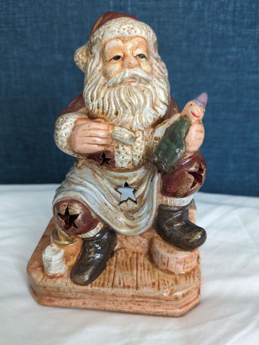 Ceramic Santa Clause Tea Light Holder

