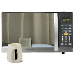 Emerson 1.1 Cu Ft, 1100W Mirror Finish Countertop Microwave Oven with Grill, MWG1191SB