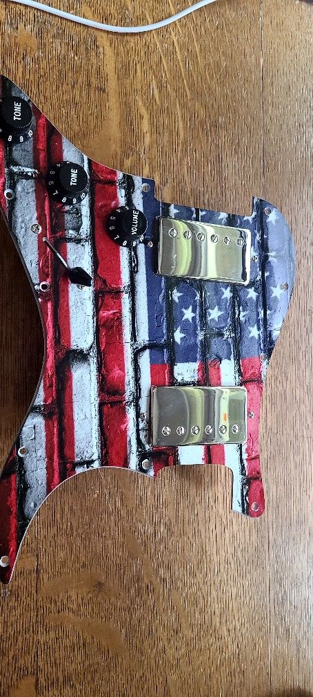 Loaded Stratocaster Pickguard w Gibson Humbucker Pickups - 