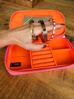 Kate Spade Set of 3 Bangle Bracelets + Nordstrom Travel Jewelry Case