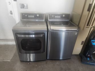 LG graphite top loading stainless steel washer/ dryer