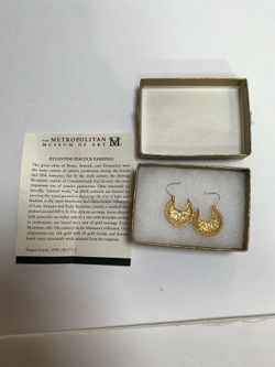Metropolitan Museum of Art NY Gold Byzantine Peacock Hoop Earrings