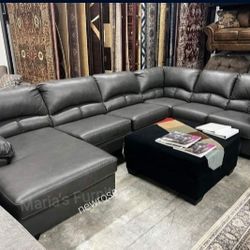 Aberton Gray 3 Pieces Sectional Couch Same Day Delivery