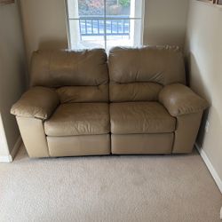 Leather Recliner Seat Tan 