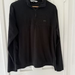 RAINS black half-zip fleece pullover in size M
