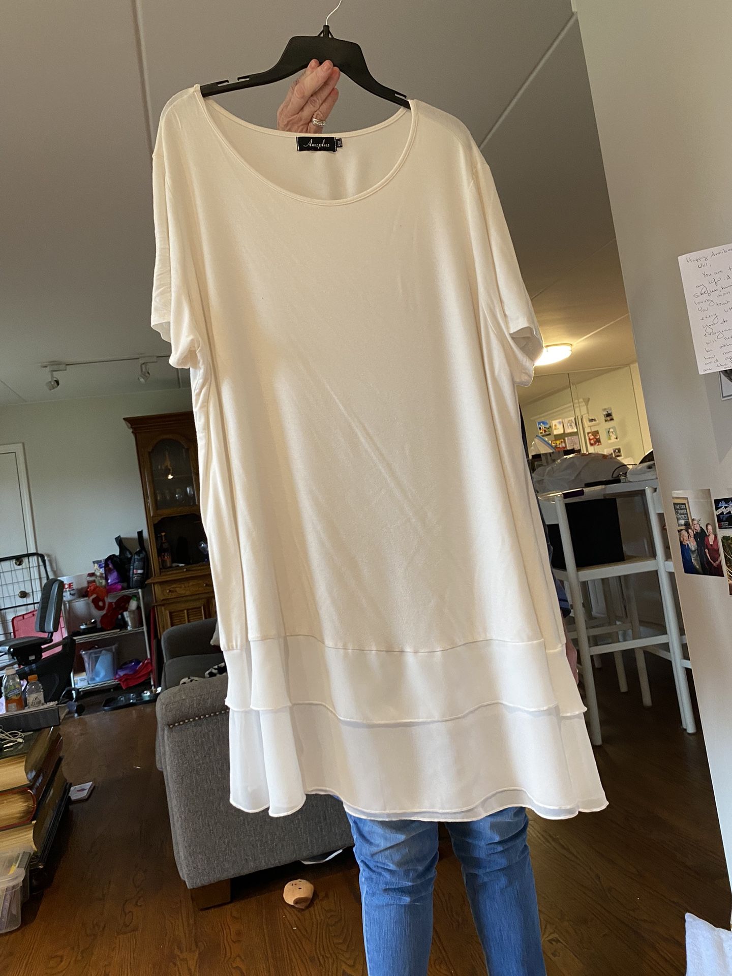 Beige, Short Sleeve Blouse/Or Beach Wear