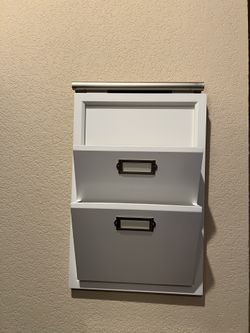 Set Of Two Pottery Barn Hanging Letter Bins - Great Condition 