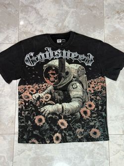 Godspeed Astronaut Skull Graphic T-Shirt
