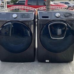 🍂SET WASHER AND DRYER SAMSUNG🍂✔️DARCK STEEL ✔️🆓️FREE DELIVERY🆓️✨️SIDE BY SIDE-STACKABLE✨️