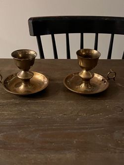 Brass candle stick set
