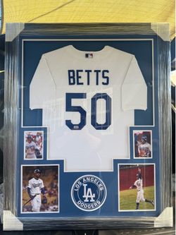 Dodgers Mookie Betts Signed Framed Jersey