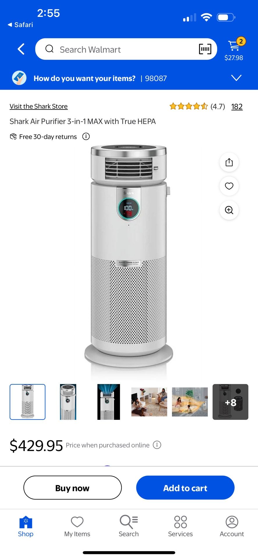 Shark HC502 3-in-1 Clean Sense Air Purifier