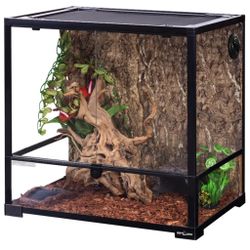 REPTI ZOO 45 Gallon 24″*18″*24″ Reptile Habitat With Ventilated Screen And Double Doors