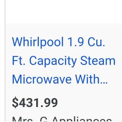 Whirlpool Microwave 