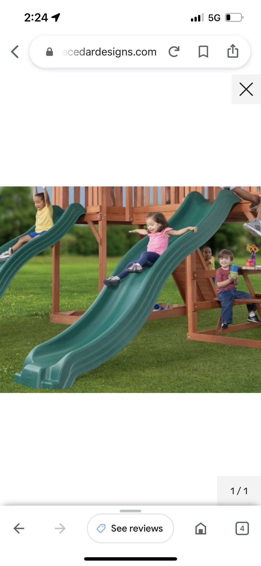 Selling Green Slide For Playground Like New 