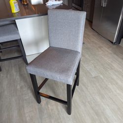 4 IKEA BERGMUND chairs in black with Gunnared medium gray upholstery