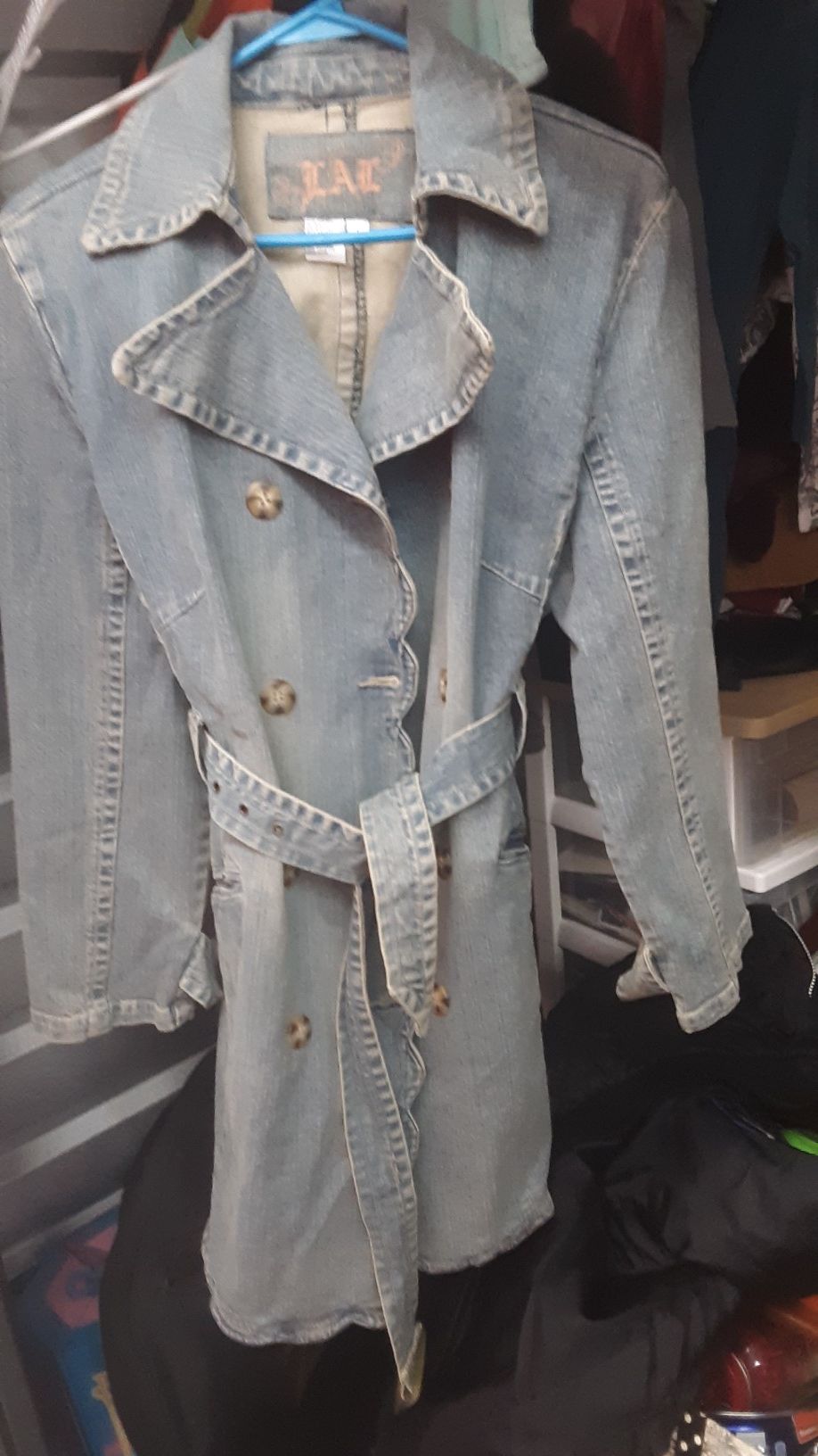 Vintage mid length denim coat